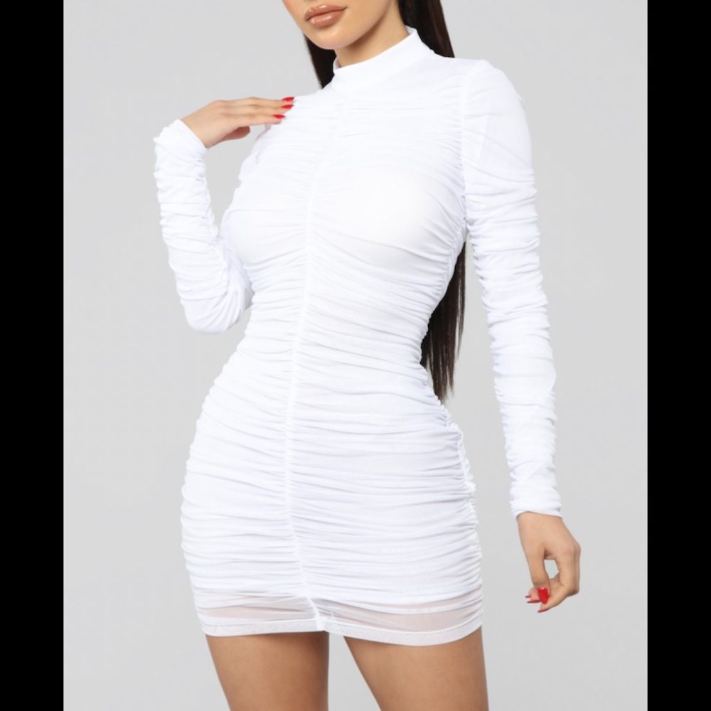 Black✨Ruched Mesh Dress